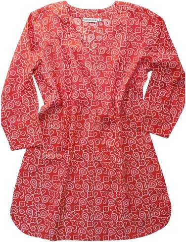 AV Hand Block Printed V Neck Tunic in Saudi Arabia