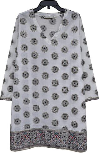 AV Hand Block Printed V Neck Tunic in Saudi Arabia