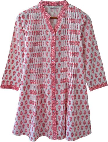 AV Hand Block Printed V Neck Tunic in Saudi Arabia