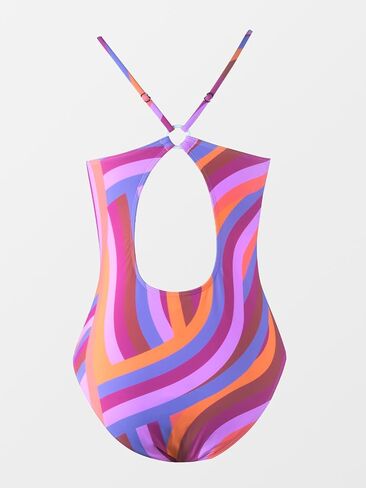 CUPSHE One Piece Swimsuit for Women Bathing Suit V Neck O-Ring Back Cutout Solid Color Adjustable Straps in Saudi Arabia