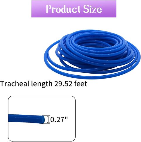 YXQ Pneumatic Air Tubing 6mm OD x 4mm ID 9m(29.5Ft) PU Polyurethane Air Compressor Tubing Hose Pipe, Blue in Saudi Arabia