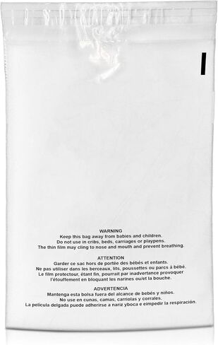 9 × 12 أكياس بولي بلاستيكية مسطحة شفافة مع لاصق ذاتي الغلق للتحذير من الاختناق، 1.5 مل لتغليف الأعمال FBA، والمجوهرات، والملابس، والمطبوعات، والتخزين - قابلة للإغلاق (500 عبوة) in Kuwait