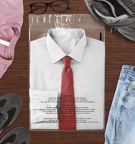 9 × 12 أكياس بولي بلاستيكية مسطحة شفافة مع لاصق ذاتي الغلق للتحذير من الاختناق، 1.5 مل لتغليف الأعمال FBA، والمجوهرات، والملابس، والمطبوعات، والتخزين - قابلة للإغلاق (500 عبوة) in Kuwait