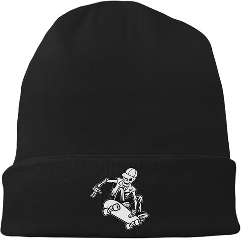 Black Beanie for Men Women Flexible Classic Adult Beanie Cap Hip Hop Cap for Men Winter Warm Knitted Hat Chemo Cap Headwear in Kuwait