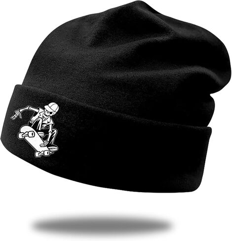 Black Beanie for Men Women Flexible Classic Adult Beanie Cap Hip Hop Cap for Men Winter Warm Knitted Hat Chemo Cap Headwear in Kuwait