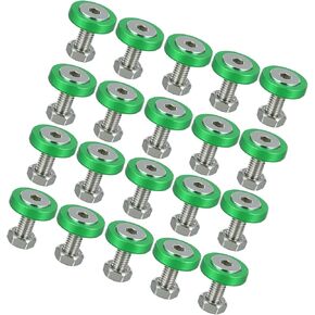 20 Pcs Car Motorcycle Green M6 Fender Bumper Washer Bolt Nuts Kit Aluminum Alloy Engine Bay Fastener Stable in Kuwait