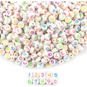 ZHIYUXI 1500PCS Letter Beads Alphabet Beads for Bracelets Acrylic Colorful Letters Gold Round Beads for Friendship Bracelets Necklaces Jewelry Making 4x7mm in Kuwait