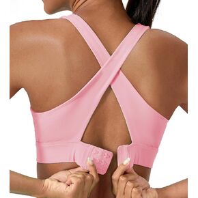 Sports Bra for Women High Impact Padded Workout Bra Twist Front Running Bra Crop Tops Supportive Bras for Yoga Training in Kuwait