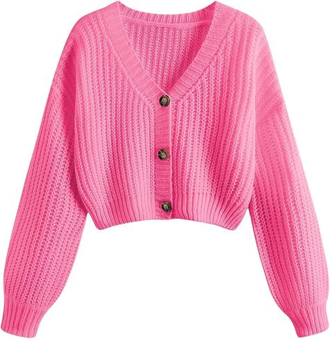 GORGLITTER Women's Button Up Cropped Cardigan Sweaters Chunky Knit Long Sleeve Trendy 2025 Fall Cardigans in Saudi Arabia