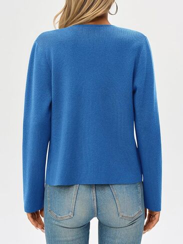 Saodimallsu Womens Button V Neck Cardigans Long Sleeve Knit Trendy Cropped Front Slit Dressy Casual Fall Sweater Tops in Saudi Arabia