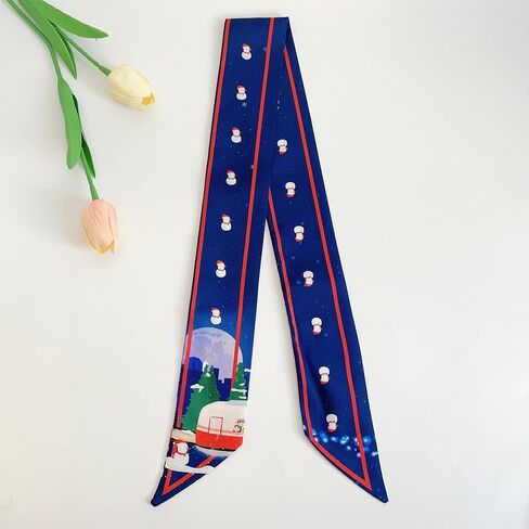 QTMY 4 Pack Christmas Purse Scarf for Bags Silk Head Scarf for Hair Neck Scarves Ribbon for Gift Wrapping,58 in Saudi Arabia