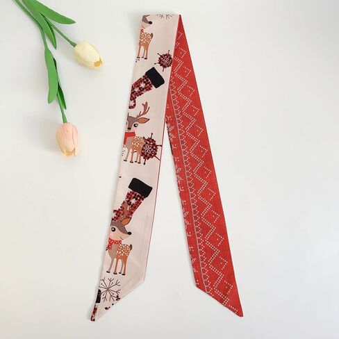 QTMY 4 Pack Christmas Purse Scarf for Bags Silk Head Scarf for Hair Neck Scarves Ribbon for Gift Wrapping,58 in Saudi Arabia