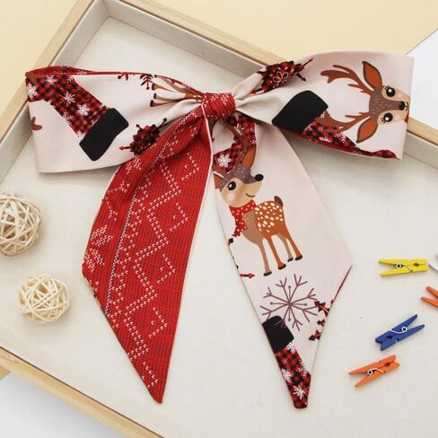 QTMY 4 Pack Christmas Purse Scarf for Bags Silk Head Scarf for Hair Neck Scarves Ribbon for Gift Wrapping,58 in Saudi Arabia