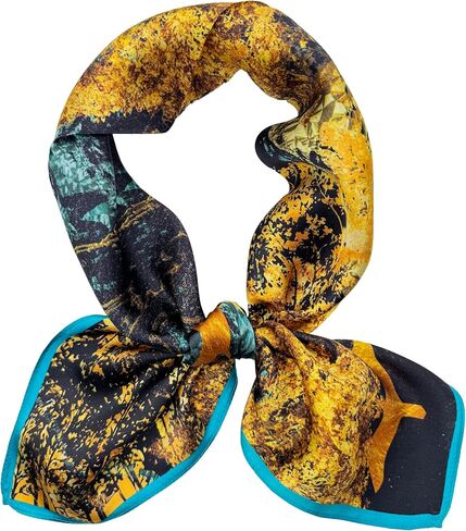 100% Mulberry Silk Square Scarf-25.6"x25.6"-Neck Scarf,Headscarf&Hair Wrap,Lightweight Silk Bandana Gifts for Women in Kuwait