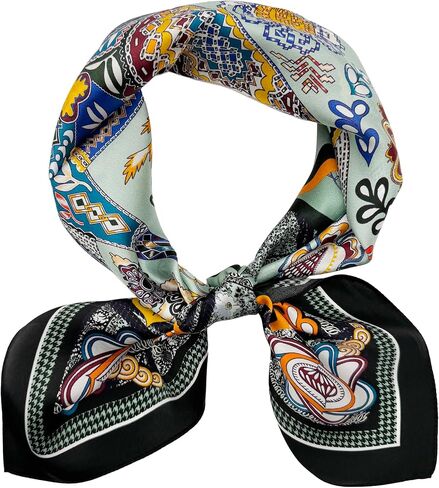 100% Mulberry Silk Square Scarf-25.6"x25.6"-Neck Scarf,Headscarf&Hair Wrap,Lightweight Silk Bandana Gifts for Women in Kuwait