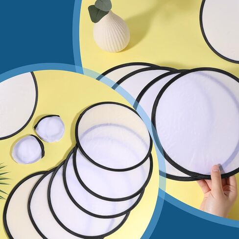30pcs تسامي المشجعين أبيض قابل للطي مراوح قرص طيران 9.8 بوصة سوداء حافة مروحة قابلة للطي مجموعة لحفلات حفلات الزفاف النشاط في الهواء الطلق in Saudi Arabia