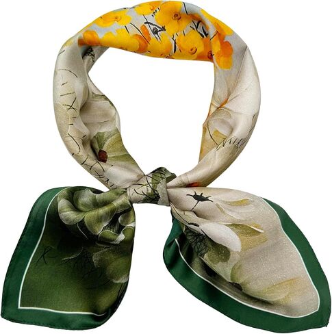100% Mulberry Silk Square Scarf-25.6"x25.6"-Neck Scarf,Headscarf&Hair Wrap,Lightweight Silk Bandana Gifts for Women in Kuwait