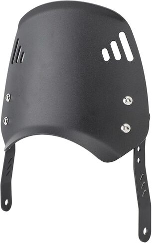 Qiilu Universal Motorcycle Windshield with Bracket Aluminum Wind Deflector Front Flyscreen for 6.5 to 9.45in Headlight with High Wind Protection (Silver) in Saudi Arabia