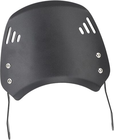 Qiilu Universal Motorcycle Windshield with Bracket Aluminum Wind Deflector Front Flyscreen for 6.5 to 9.45in Headlight with High Wind Protection (Silver) in Saudi Arabia