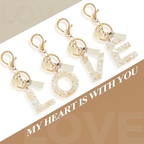 Fmeida Initial Keychains for Women | Personalized Cute Letter Key Chain Bag Purse Charms in Kuwait