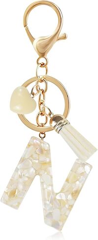 Fmeida Initial Keychains for Women | Personalized Cute Letter Key Chain Bag Purse Charms in Kuwait