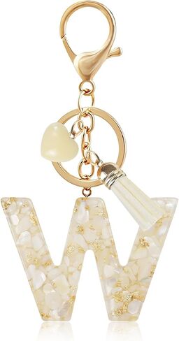 Fmeida Initial Keychains for Women | Personalized Cute Letter Key Chain Bag Purse Charms in Kuwait