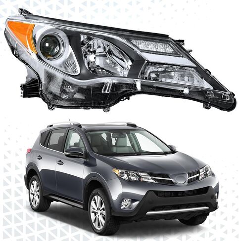 مجموعة مجموعة مصباح Pensun ملاءمة لعام 2013-2015 Toyota Rav4 Rav-4 مجموعة الأمامي السود in Saudi Arabia