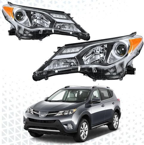 مجموعة مجموعة مصباح Pensun ملاءمة لعام 2013-2015 Toyota Rav4 Rav-4 مجموعة الأمامي السود in Saudi Arabia