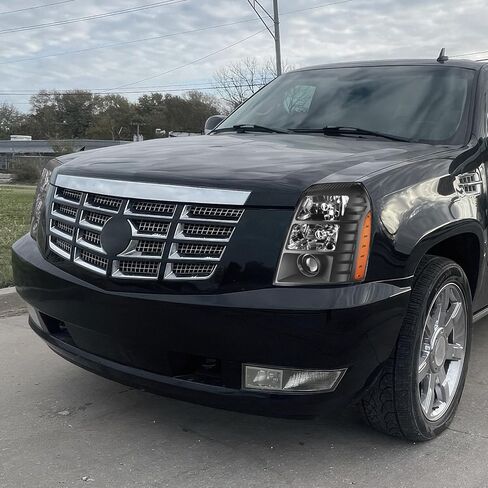 زوجات محرك الحمض النووي المصابيح الأمامية OE Style Projector متوافقة مع 07-14 Cadillac Escalade ESV Ext ، Chrome/Clear ، HL-OH-CE07-CL1 in Saudi Arabia