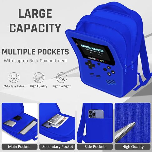 School Backpack for Boys,3pcs Gamer Boys Backpack with Lunch Box Set for Kids Children Teens Elementary Middle School,17" Large Capacity Student Bookbag & Multifunctional Video Game Travel Bag in Saudi Arabia