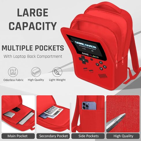 School Backpack for Boys,3pcs Gamer Boys Backpack with Lunch Box Set for Kids Children Teens Elementary Middle School,17" Large Capacity Student Bookbag & Multifunctional Video Game Travel Bag in Saudi Arabia