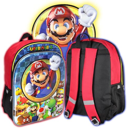 Nintendo Super Mario Bros All Over Character Molded Iridescent 16" Backpack in Saudi Arabia