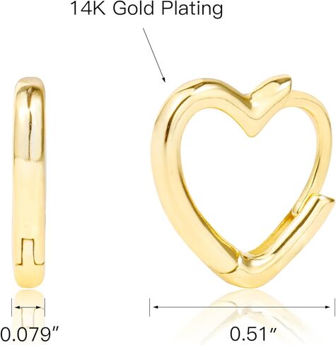 925 Sterling Silver Heart Hoop Earrings for Women Girls Small Heart Shaped Huggie Hoop Earrings Hypoallergenic Cartilage Huggies Earings for Jewelry Gifts in Kuwait