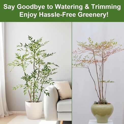 4.6ft من الخيزران شجرة الخيزران الاصطناعية Nandina Tree Plants Ingotial Indoor Tree واقعية واقعية بوعاء مع أكثر in Kuwait
