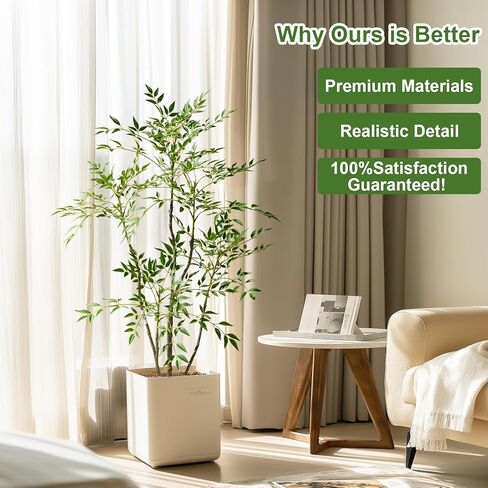 4.6ft من الخيزران شجرة الخيزران الاصطناعية Nandina Tree Plants Ingotial Indoor Tree واقعية واقعية بوعاء مع أكثر in Kuwait