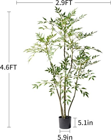 4.6ft من الخيزران شجرة الخيزران الاصطناعية Nandina Tree Plants Ingotial Indoor Tree واقعية واقعية بوعاء مع أكثر in Kuwait