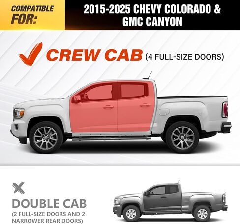 Running Boards Side Steps Compatible for 2015-2025 Chevy Colorado & GMC Canyon Crew Cab (4 Full Size Doors), Two Stairs Design Bolt-on Side Rails Step Nerf Bar (Black Powder Coated-Star Logo) in Kuwait