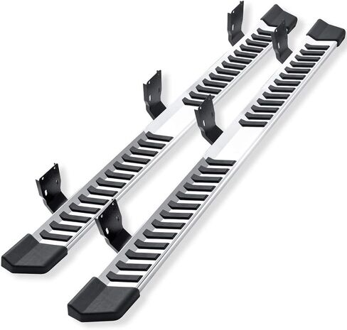 Ikon Motorsports ، لوحات تشغيل متوافقة مع 1999-2016 Ford F250 F350 F450 F550 Superduty Crew Cab ، V Silver Silver Stains Stefle Bar Nerf Bar in Saudi Arabia