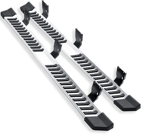 Ikon Motorsports ، لوحات تشغيل متوافقة مع 1999-2016 Ford F250 F350 F450 F550 Superduty Crew Cab ، V Silver Silver Stains Stefle Bar Nerf Bar in Saudi Arabia