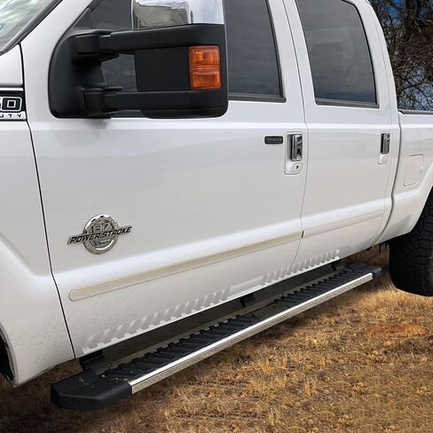 Ikon Motorsports ، لوحات تشغيل متوافقة مع 1999-2016 Ford F250 F350 F450 F550 Superduty Crew Cab ، V Silver Silver Stains Stefle Bar Nerf Bar in Saudi Arabia