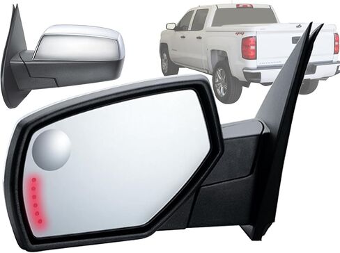 استبدال APA مرآة الرؤية الخلفية الخارجية لعام 2014-2018 Silverado Sierra GM Pickup Truck Power Truck Powering Puddle Puddle Signal Light Light Cap Cap Driver in Kuwait