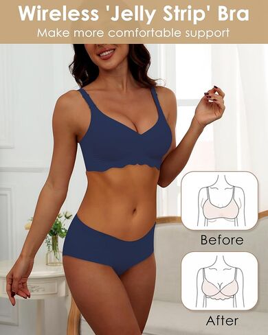 Comfortable Wireless T Shirt Bra Seamless No Show Full Coverage Bras for Women in Kuwait