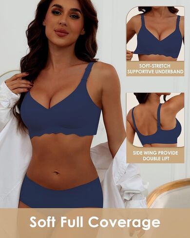 Comfortable Wireless T Shirt Bra Seamless No Show Full Coverage Bras for Women in Kuwait
