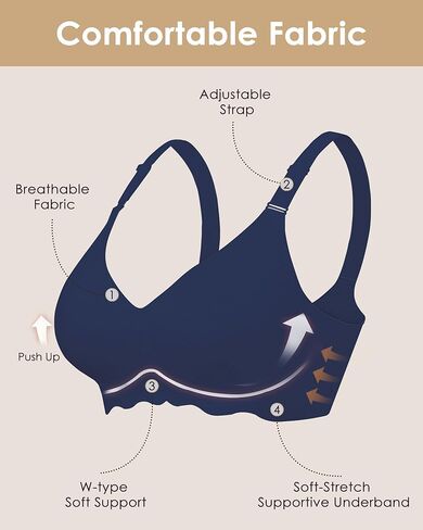 Comfortable Wireless T Shirt Bra Seamless No Show Full Coverage Bras for Women in Kuwait