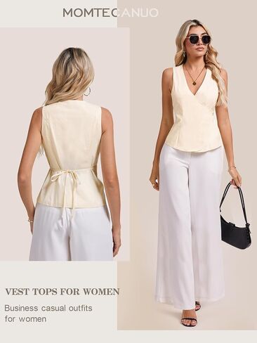 Womens Wrap Vest Tops Trendy Summer Going Out Business Casual Top Sleeveless V Neck Self Tie Waist Cami Shirts in Saudi Arabia