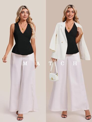Womens Wrap Vest Tops Trendy Summer Going Out Business Casual Top Sleeveless V Neck Self Tie Waist Cami Shirts in Saudi Arabia