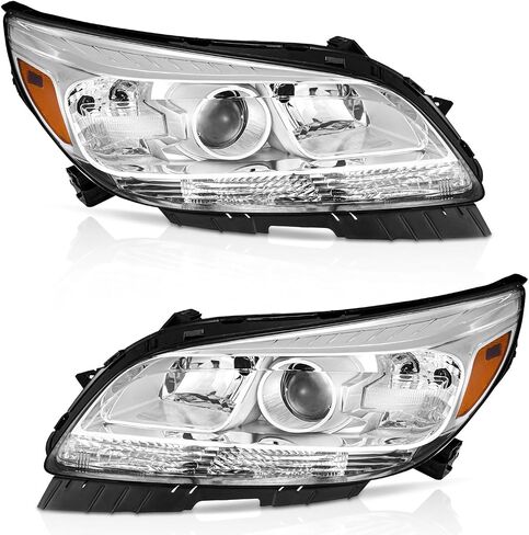 Headlights for 2013-2014 Malibu Eco / 2013-2015 Chevy Malibu (LT, LTZ) Replacement Assemblies, Chrome Housing Amber Reflector L+R in Saudi Arabia