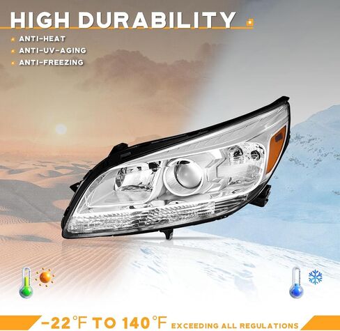 Headlights for 2013-2014 Malibu Eco / 2013-2015 Chevy Malibu (LT, LTZ) Replacement Assemblies, Chrome Housing Amber Reflector L+R in Saudi Arabia