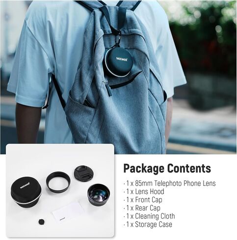 NEEWER HD 85MM Telephoto Phone Lens Only for 17mm Thread Backplate, 2.5X Magnification Compatible with SmallRig NEEWER iPhone Samsung Phone Cage Case with 17mm Lens Adapter, LS-59 in Saudi Arabia