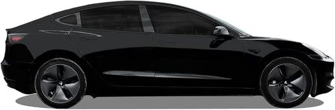Slickmod Chrome Delete Blackout Vinyl Overlay for Tesla Model 3 (3. Mirror Trim ، Gloss Black) in Kuwait